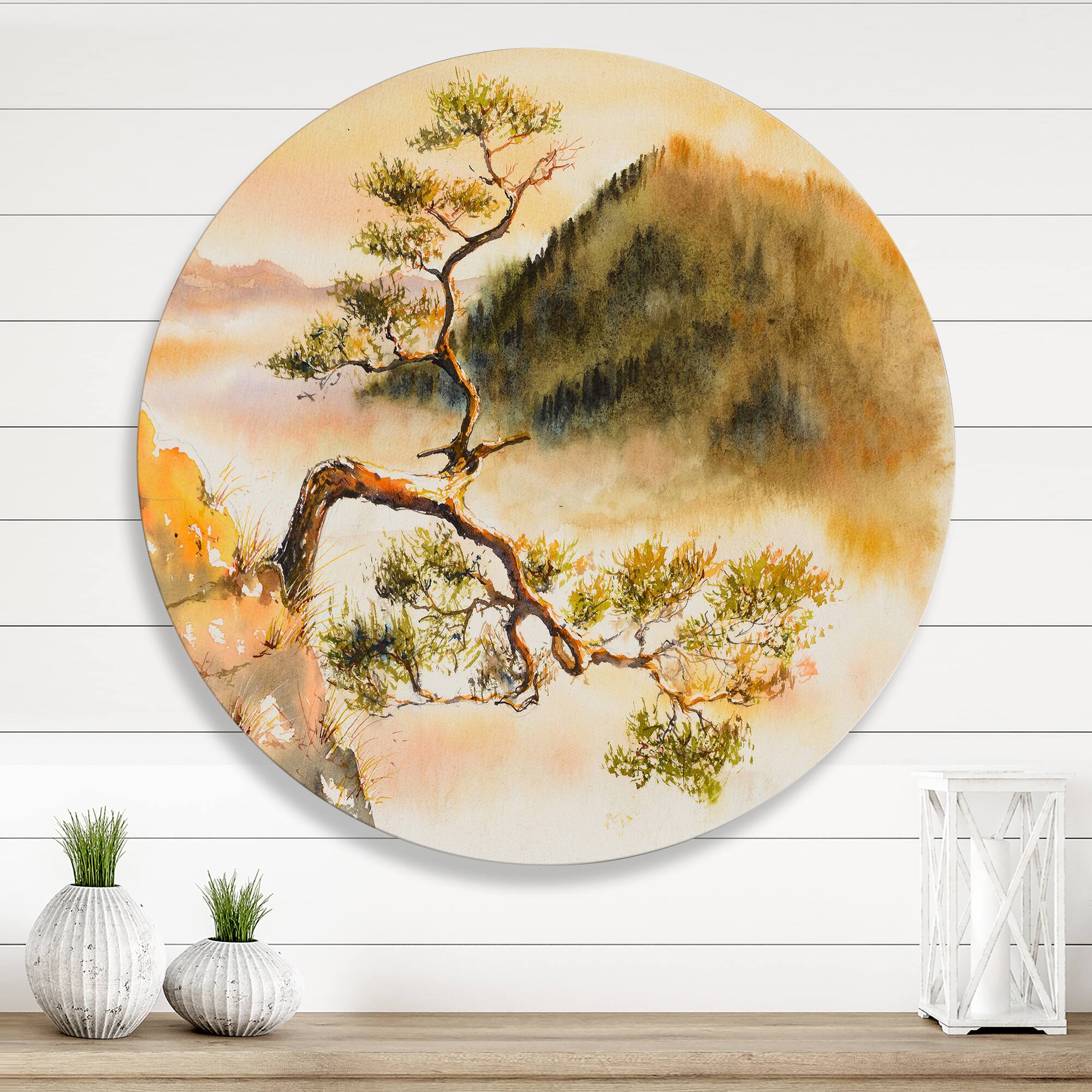 Designart - Curved Pine Tree On The Top of Sokolica Peak